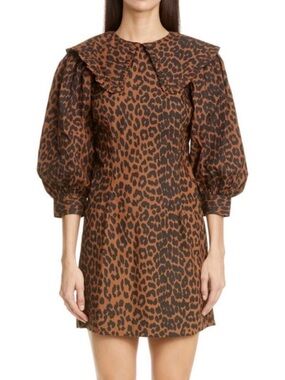 Ganni Leopard Print Mini Dress